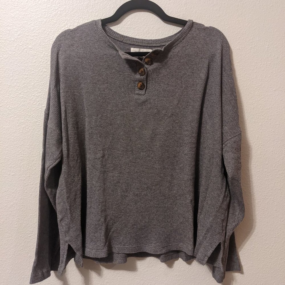 Grey Thermal Henley Top